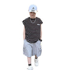 Children's Pure Cotton Striped Tank Top 2-Piece Set