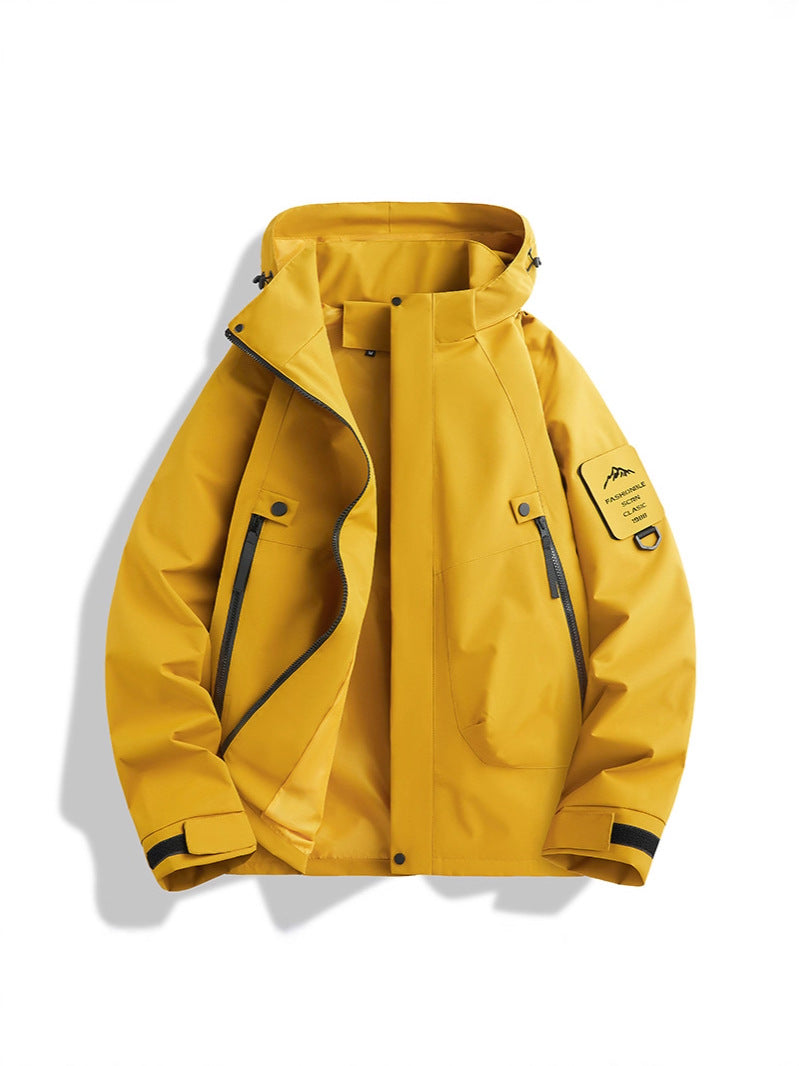 Men's outdoor lightweight mountaineering jacket: windproof and waterproof core performance, hooded style creates a fashionable sports style