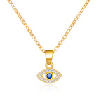Diamond-encrusted Evil Eye Pendant Necklace