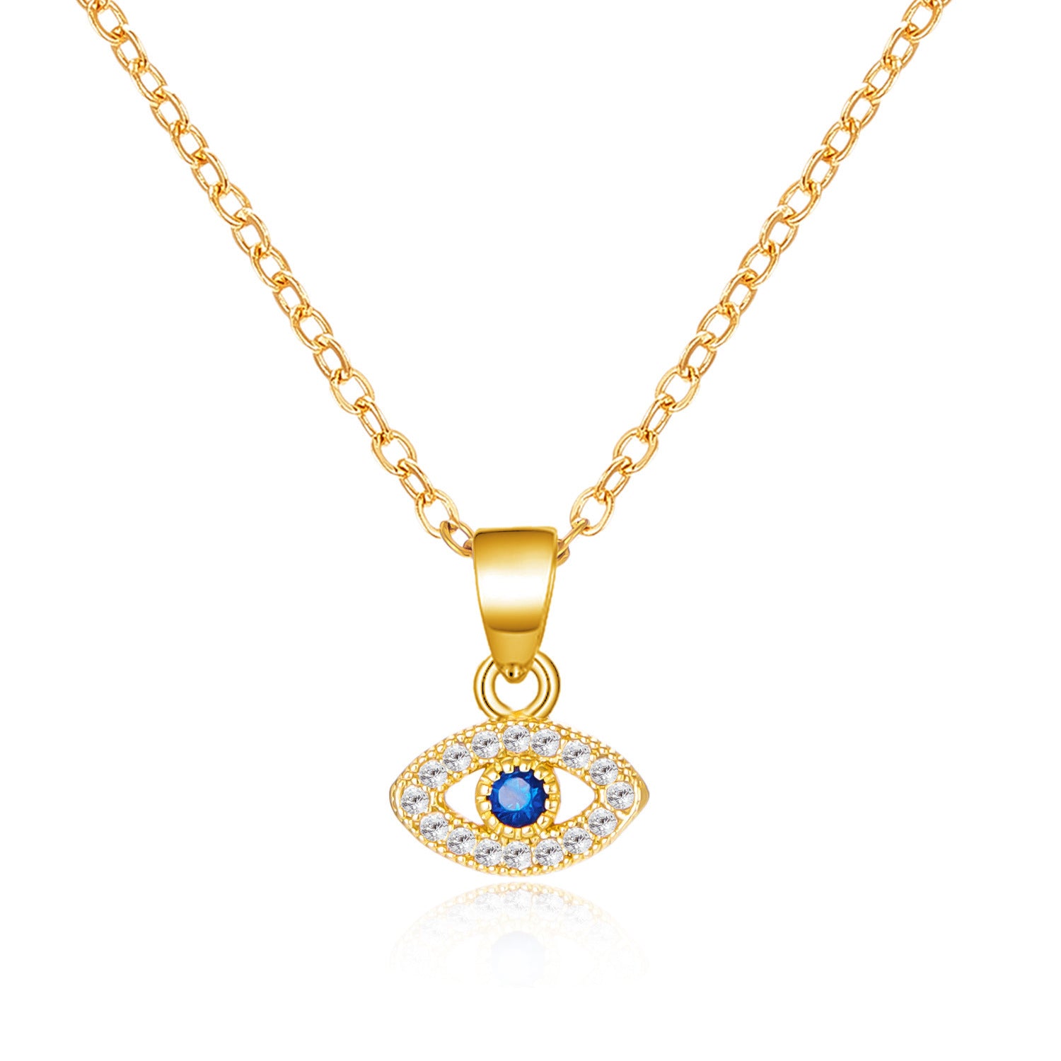 Diamond-encrusted Evil Eye Pendant Necklace