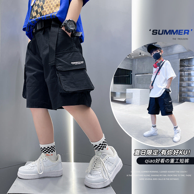 Boys' Summer Cargo Shorts, Casual Loose Kids' Shorts