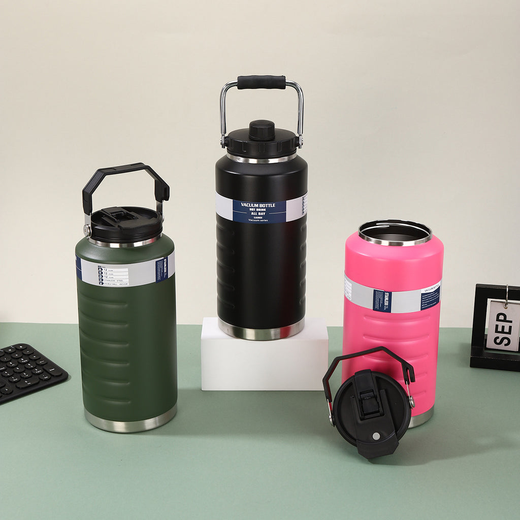Large 316 Stainless Steel Insulated Water Jug, Dual‑Drink Portable Outdoor Camping Thermos