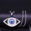 Evil Blue Eye Necklace Stainless Steel Turkish Eye