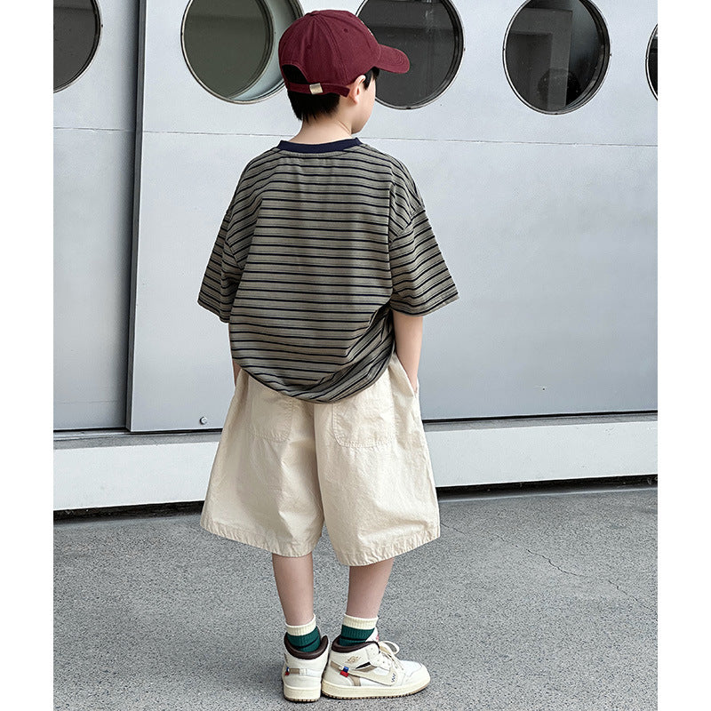 Pure Cotton Breathable Boys' Mid-Length Shorts