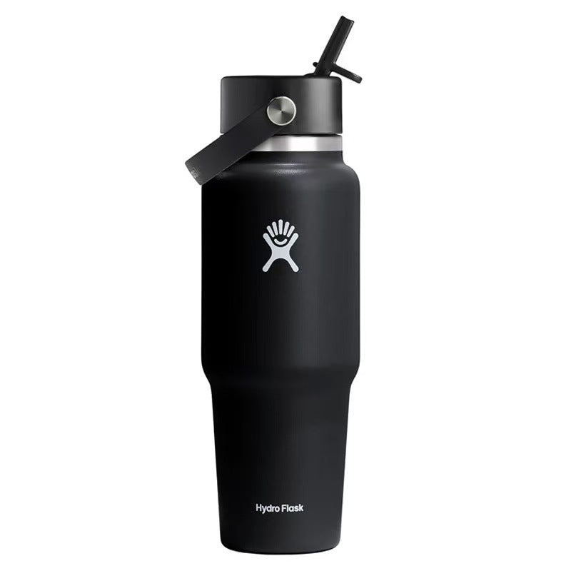 Hydro Flask Large‑Capacity 304 Stainless Steel Vacuum Insulated Tumbler with Carry Handle & Straw Lid for Sports Outdoor