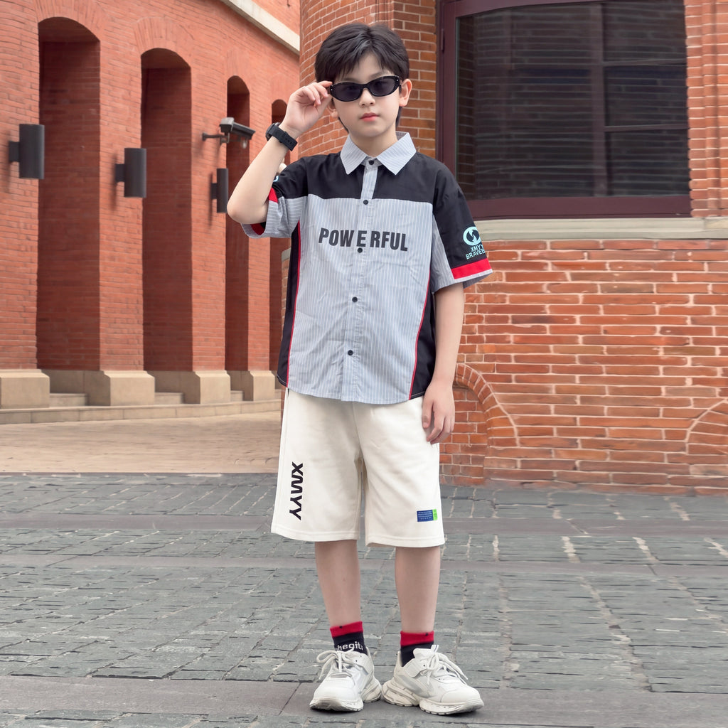 Boys' Lightweight Color-Block Striped Shirt
