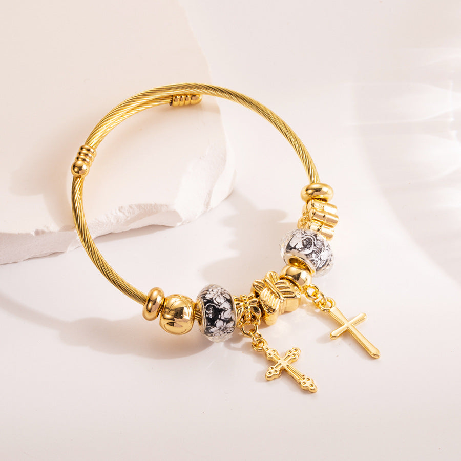 Stainless Steel DIY Style Evil Eye Bracelet
