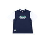 Cool Lightweight Fake Two-Piece Boys T-Shirt, Mountain Style Crew Neck Kids Top