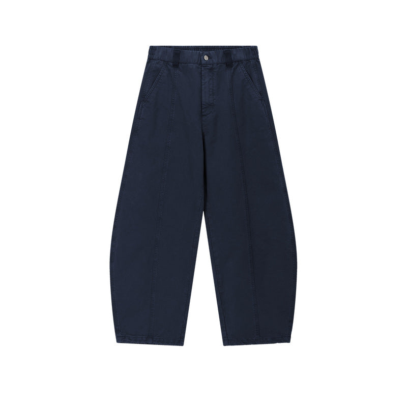 Pure Cotton Curved-Seam Work Trousers