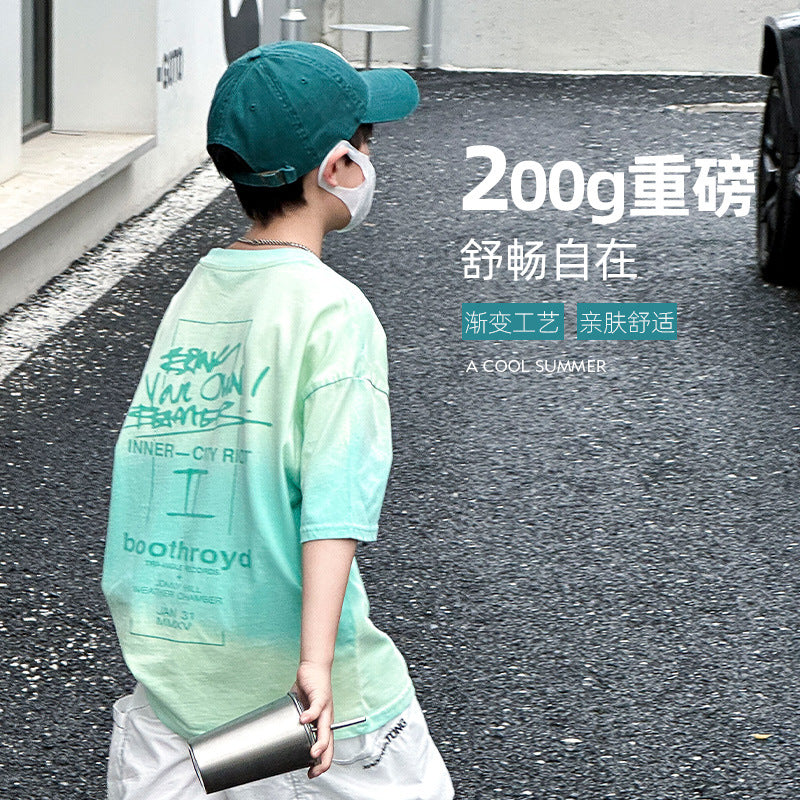 Kids Tie-Dye Gradient Casual Tee