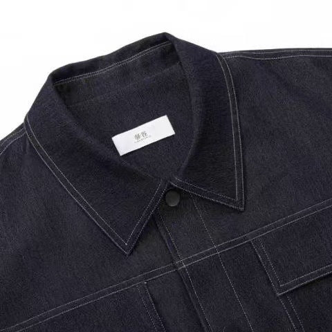 Autumn new light luxury lapel simple men's and women's denim jacket jacket loose fashion versatile casual