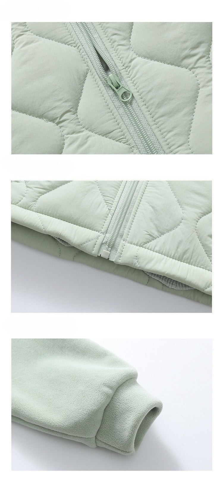 Small and medium-sized children's simple solid-color cotton clothes, boys' thickened wool liner high-necked zipper, green/pink/black warm children's clothing