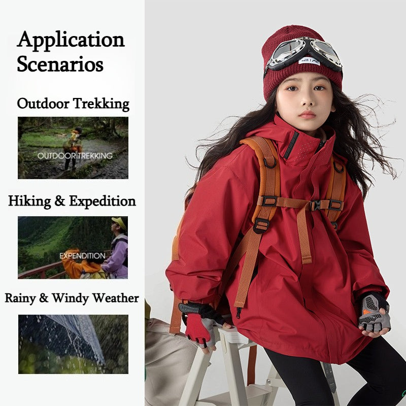 Panda round DuPont three-proof children's outdoor charge jacket three-in-one
