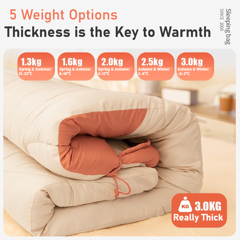 Adult Thickened Sleeping Bag - Outdoor Camping Travel Office Portable Cold-Resistant
