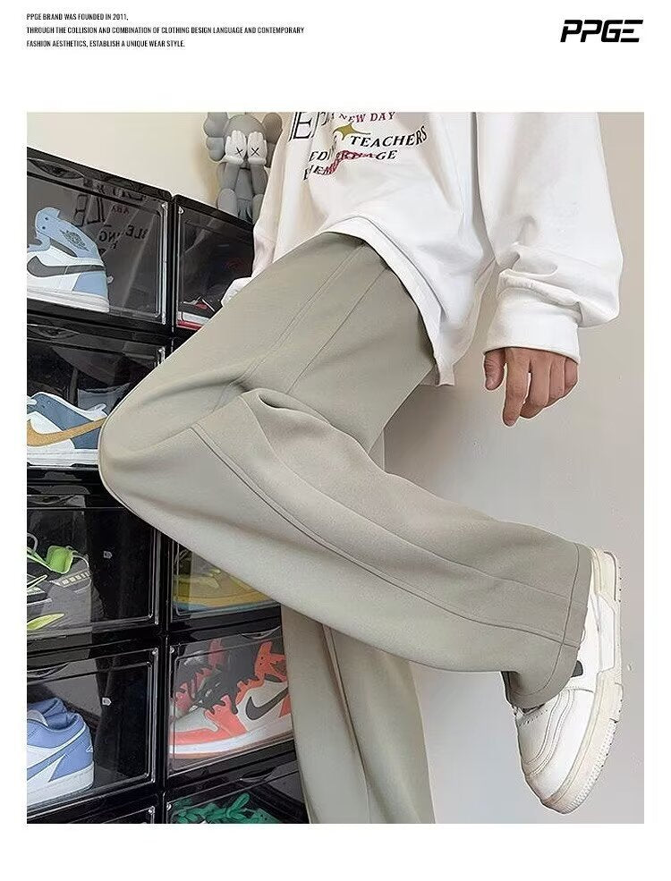 Loose straight soft waxy pants versatile leisure sports