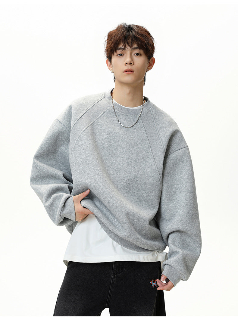 Men's loose crew neck sweater casual autumn new large size sweater