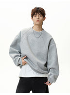 Men's loose crew neck sweater casual autumn new large size sweater