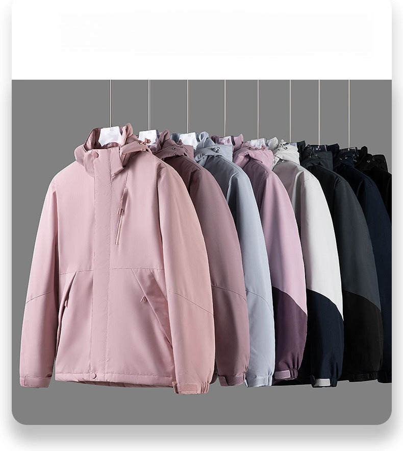 Women's and men's jackets are windproof and waterproof, and padded jackets.