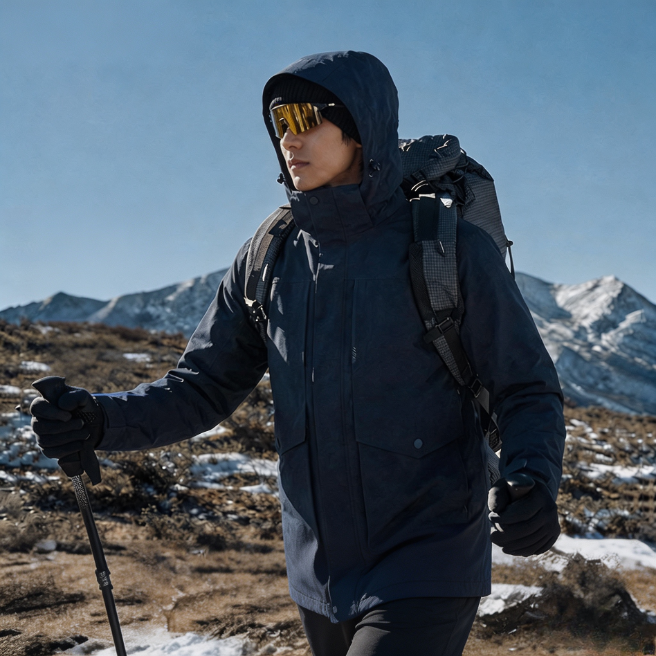 Fully Seam‑Sealed 3‑in‑1 Rain Jacket Unisex Detachable Warm Outdoor Mountaineering Coat
