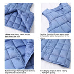 Children wear down cotton vests on both sides, autumn and winter babies wear vests inside and outside, Korean version of men's and women's children's thermal vest