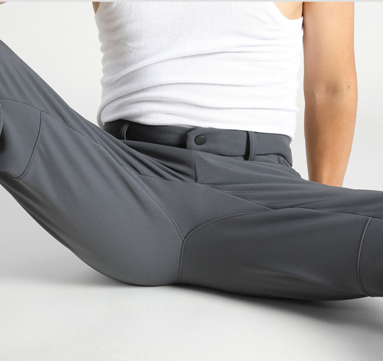 Waterproof Windproof Fleece Lined Softshell Hiking Pants Men