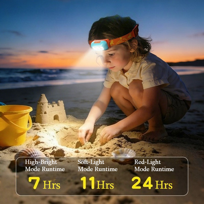 Lightweight Kids Outdoor Headlamp, Head‑Worn Torch for Tide Pooling and Mountain Climbing