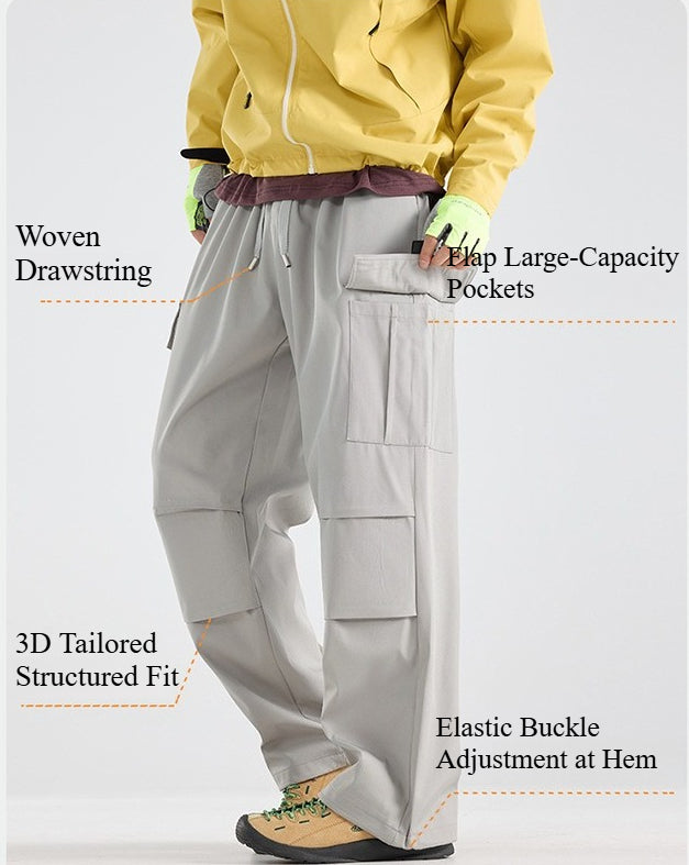 Unisex Windproof Waterproof Scratch‑Resistant Straight‑Leg Outdoor Cargo Pants