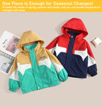 Children's jacket two-piece set of 3-8 year old children's windproof and waterproof jacket, spring and autumn hiking camping clothing, navy blue/green optional