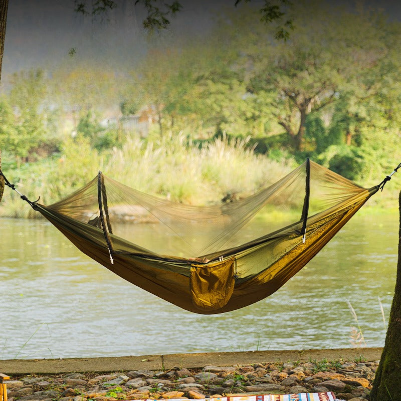 Quick‑Setup Hammock with Mosquito Net, Outdoor Camping Anti‑Mosquito Hammock for Single & Double Person