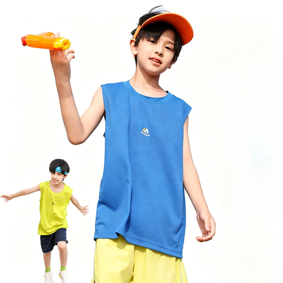 Ice Silk Quick-Drying Boys Summer Set Tank Top & Shorts