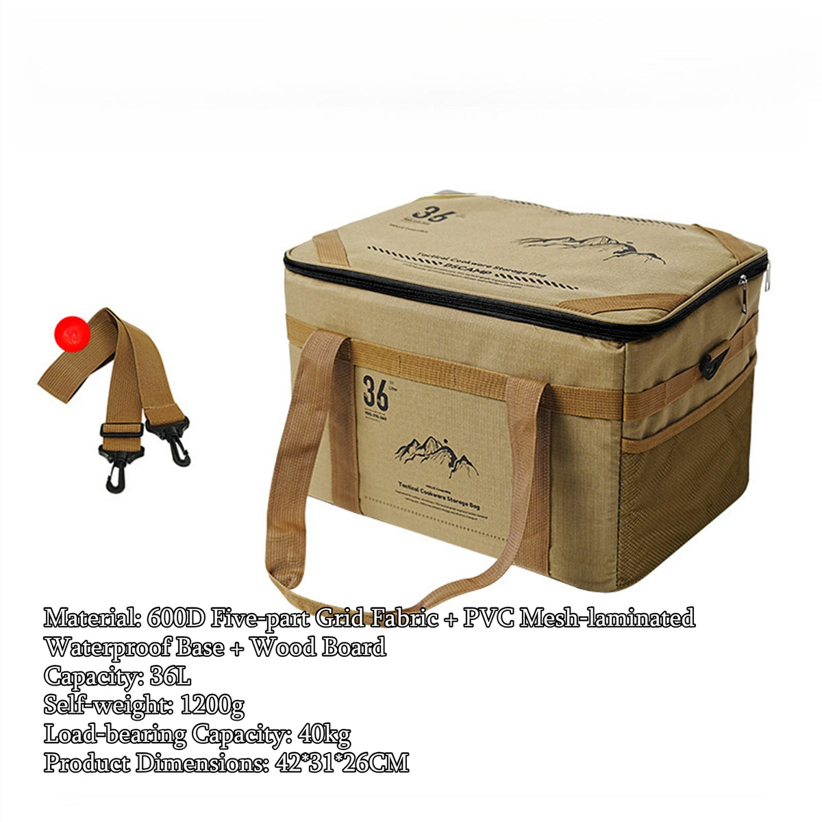 Multi‑Functional Tactical Camping Storage Bag with Table Board, Portable Outdoor Sundries Gear Pouch