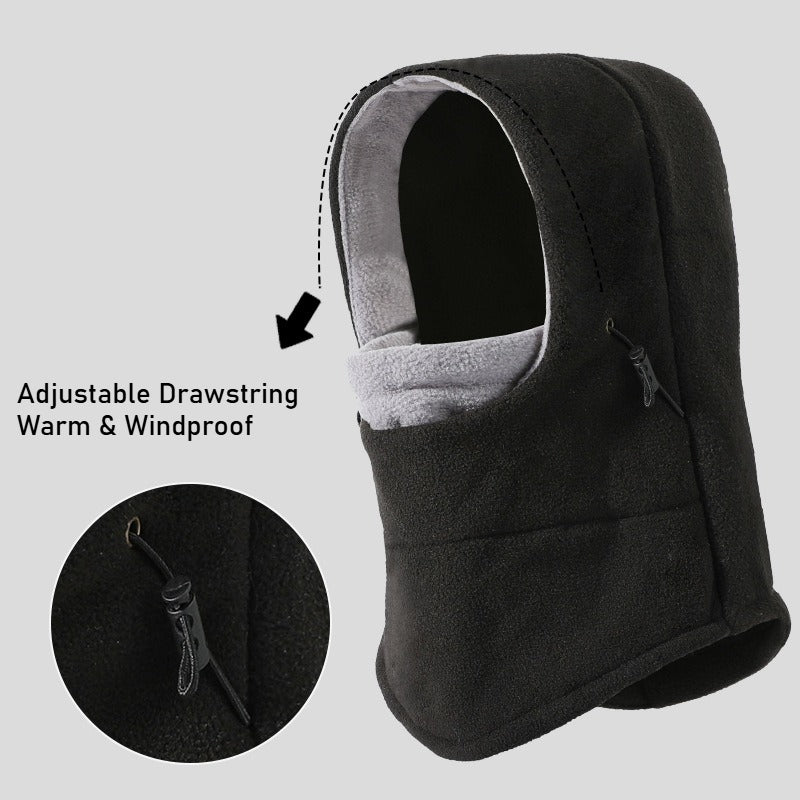 Winter fleece integrated warm hood, thickened cold-proof cycling ski mask