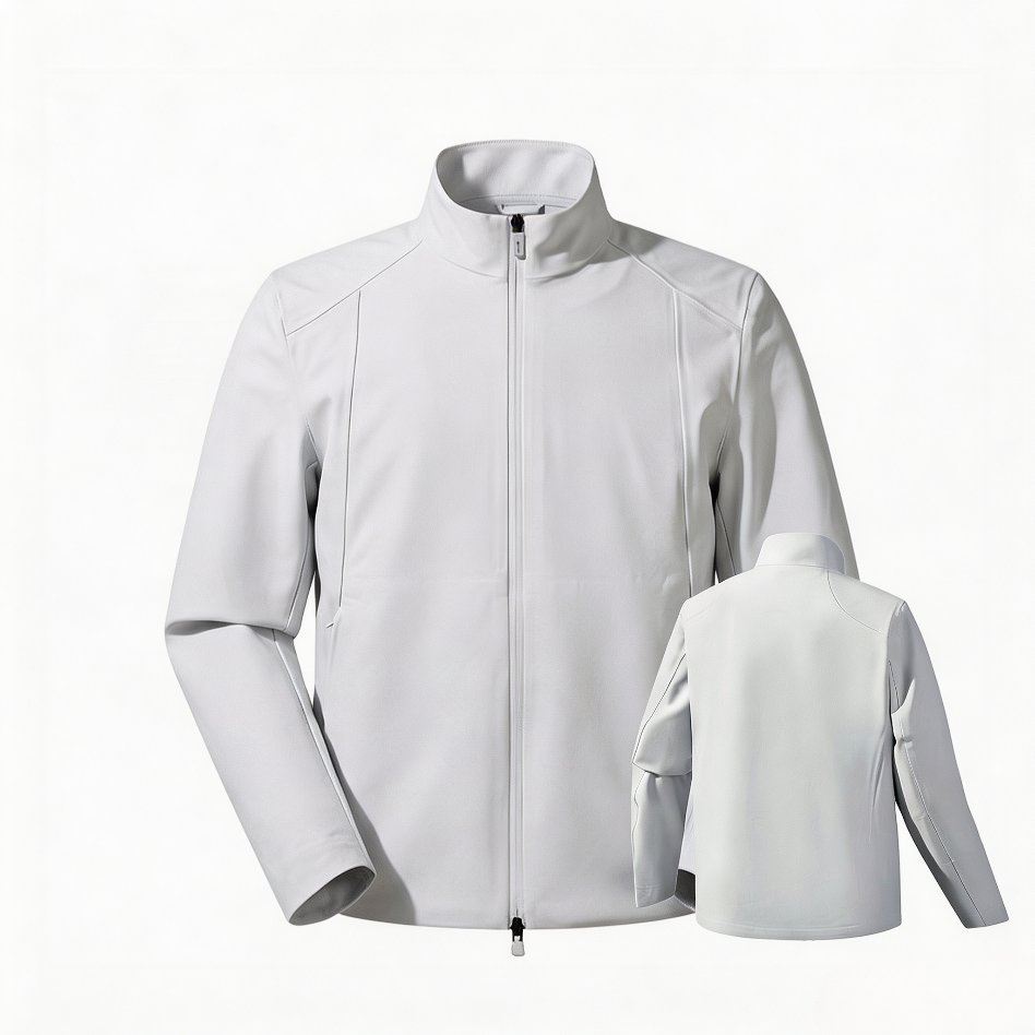 Men Women Stand‑Collar Softshell Jacket Lightweight Windproof Water Resistant Outdoor Business Coat