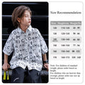 Boys' All-Over Letter Print Short-Sleeve Cotton Shirt