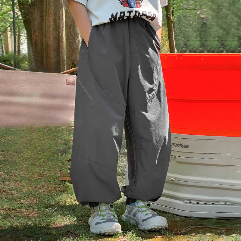 Summer Boys' Sports Pants - Thin, Breathable, and Quick-Drying