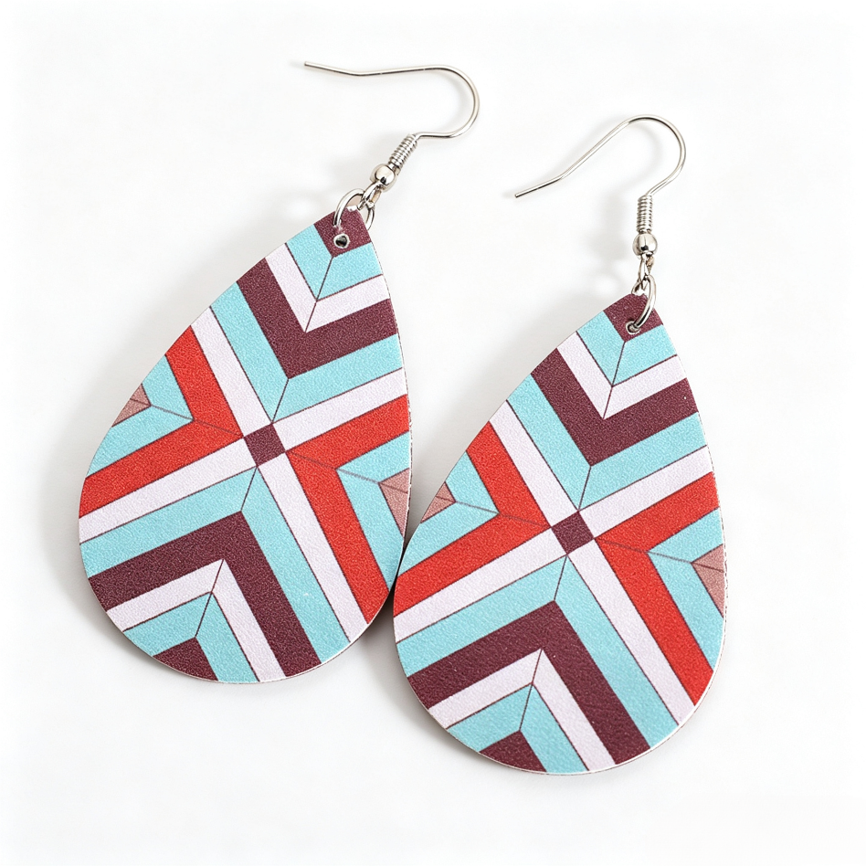 Blazin Roxx  Leather Teardrop Earrings