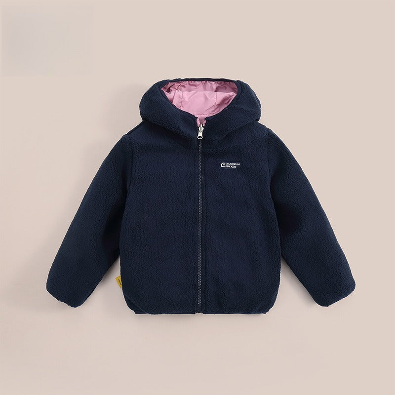 B.Duck Reversible Fleece-Lined Kids' Jacket | Unisex Boys Girls Autumn Winter Water-Resistant Softshell Windbreaker