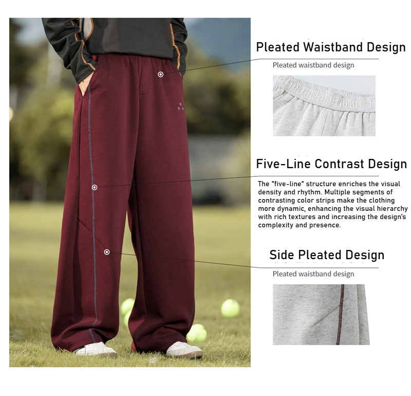 2025 autumn new American casual men's pants, straight loose sweatpants, trendy long sweatpants