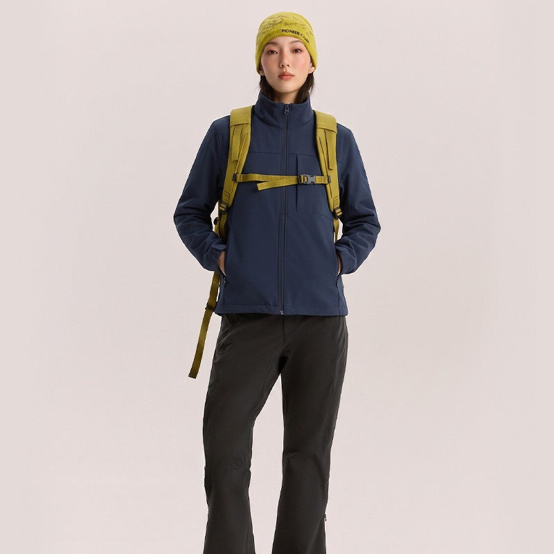 Unisex Stand‑Collar Softshell Jacket Lightweight Outdoor Commuter Outerwear for Men Women