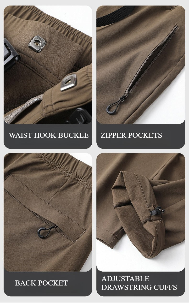 Cologne Unisex Outdoor Hiking Pants, Breathable Stretchy Adjustable Cuff Trousers