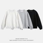 Men's loose crew neck sweater casual autumn new large size sweater