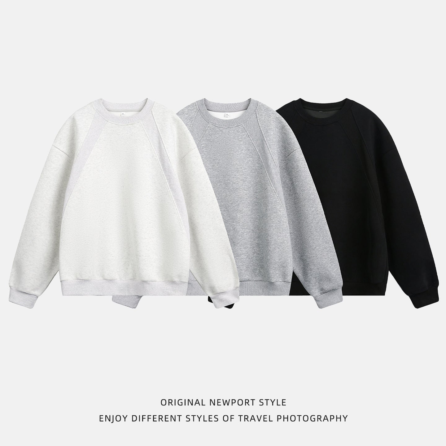 Men's loose crew neck sweater casual autumn new large size sweater