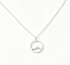 Nature Cast Metalworks Mountain In Circle Pendant Necklace