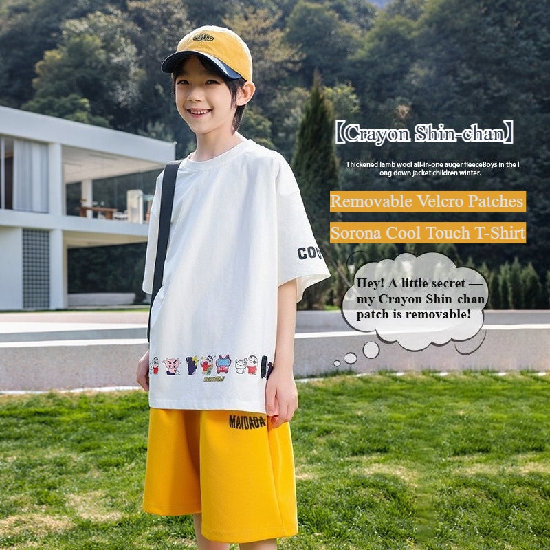 Boys Cool Feel Sorona T-Shirt with Removable Velcro