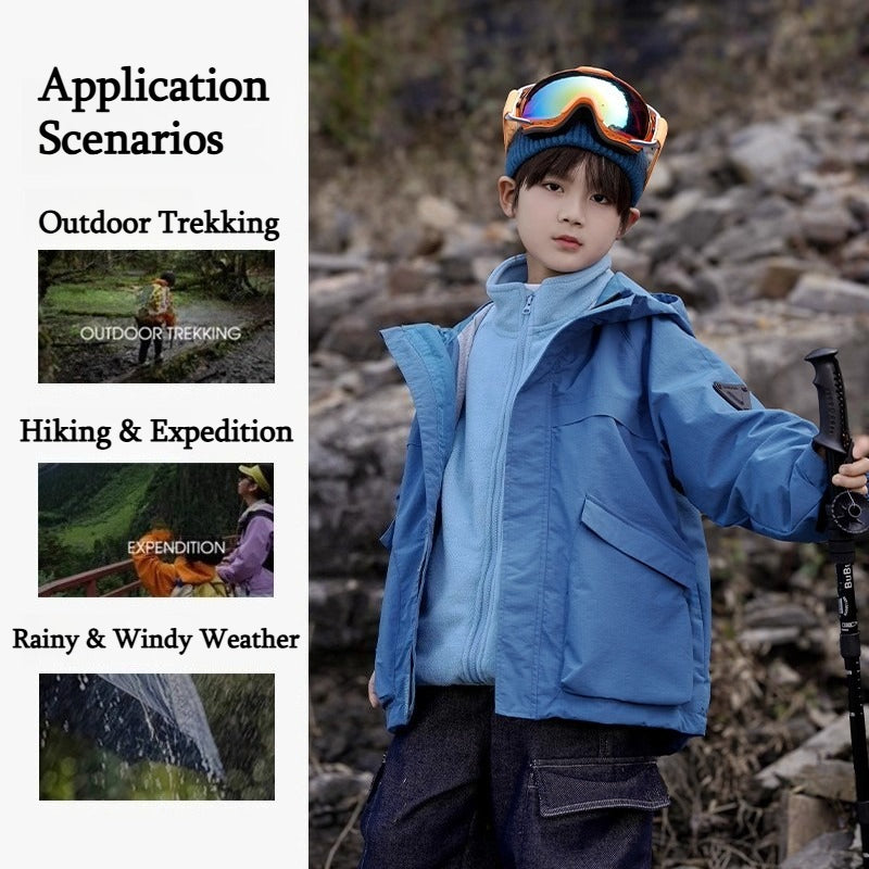 Panda round DuPont three-proof children's outdoor charge jacket three-in-one
