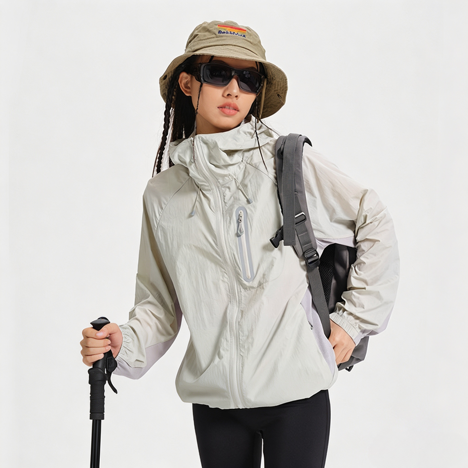 UPF100+ Lightweight Packable Sun Protection Jacket, Cool Breathable Outdoor Skin Coat