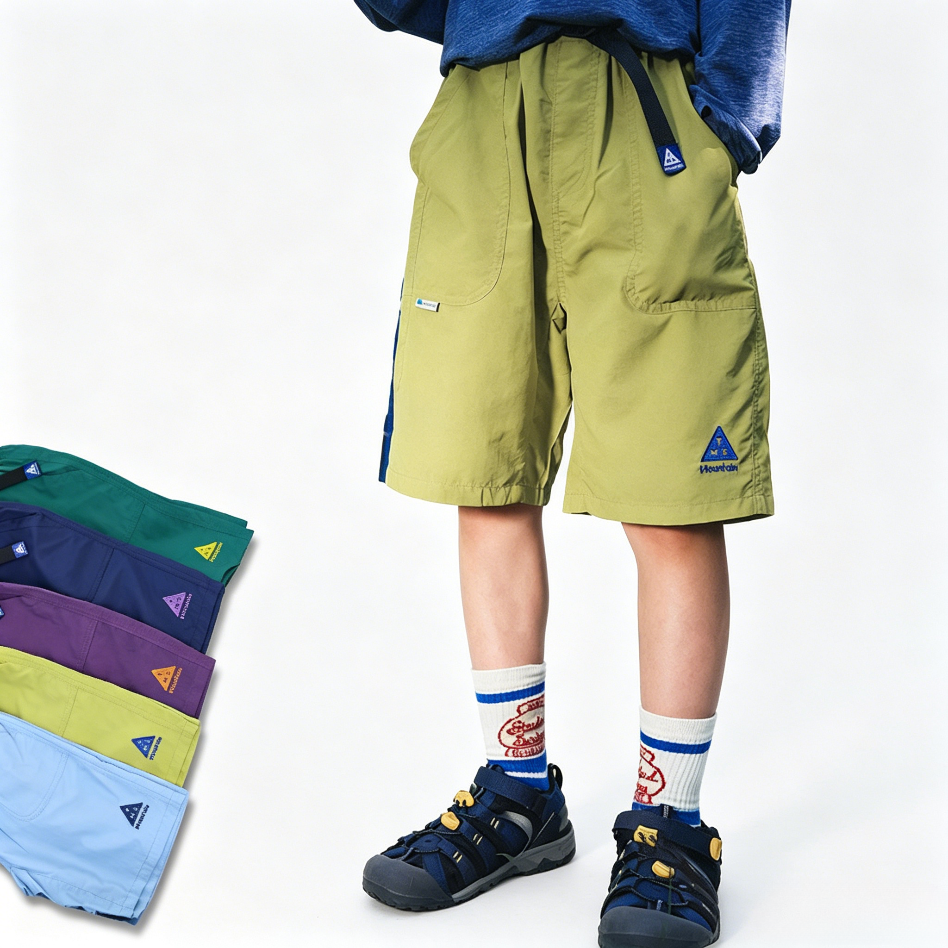 Boys Mountain Style Embroidered Small Logo Versatile Shorts