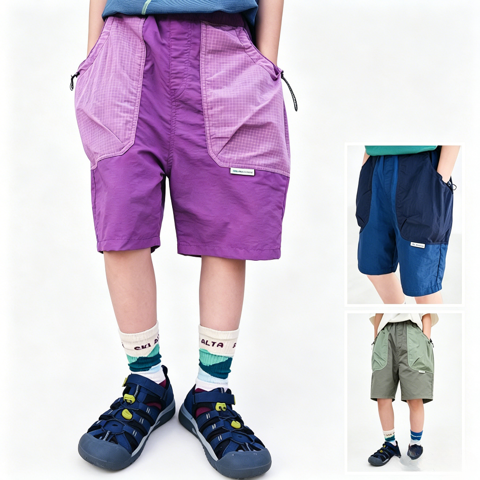 Children's Outdoor Quick-Dry Shorts with Patch Pockets