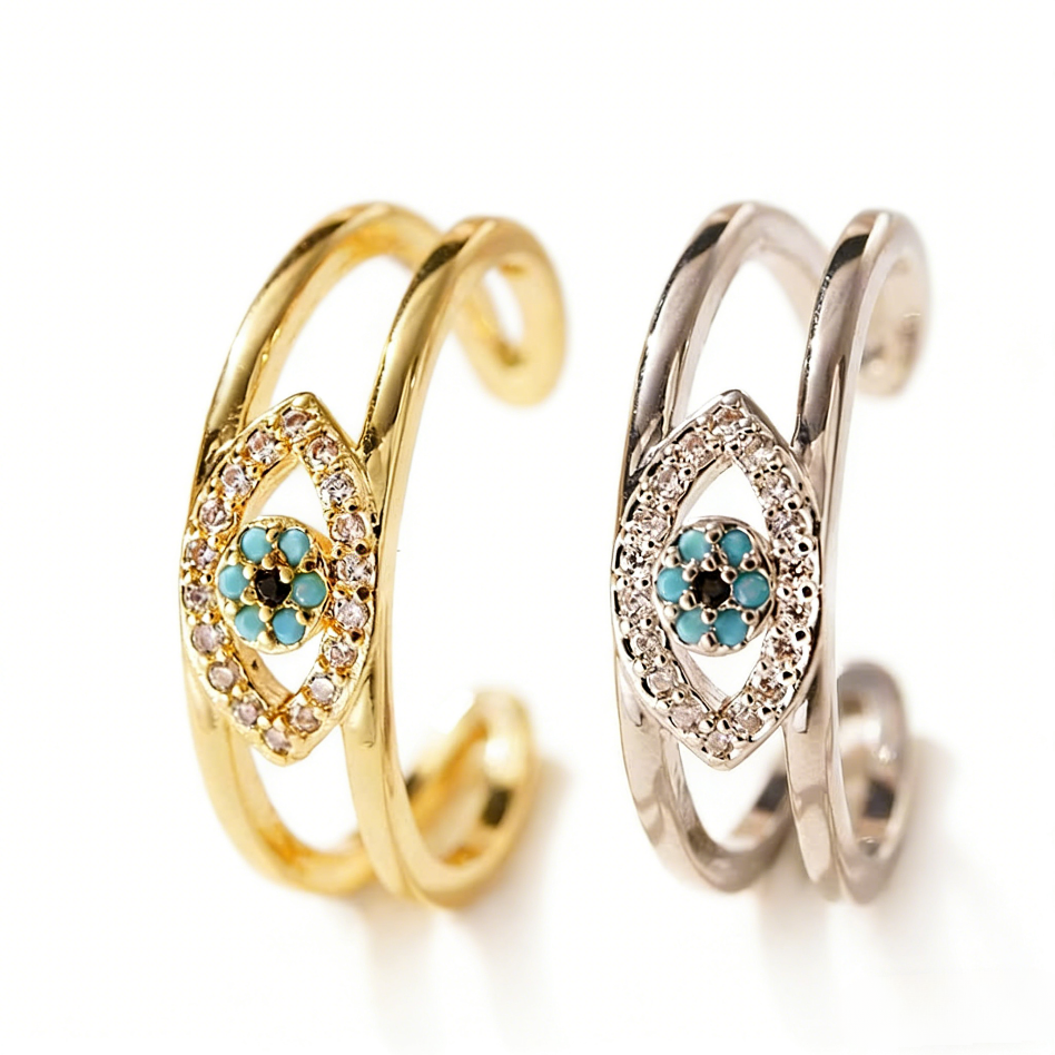 Diamond-Set Evil Eye Ring