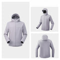 Men Women Loose Softshell Hooded Jacket Wind‑Resistant Water Repellent Outdoor Coat